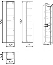 Grossman Пенал подвесной Реал 30 веллингтон/бетон – фотография-4